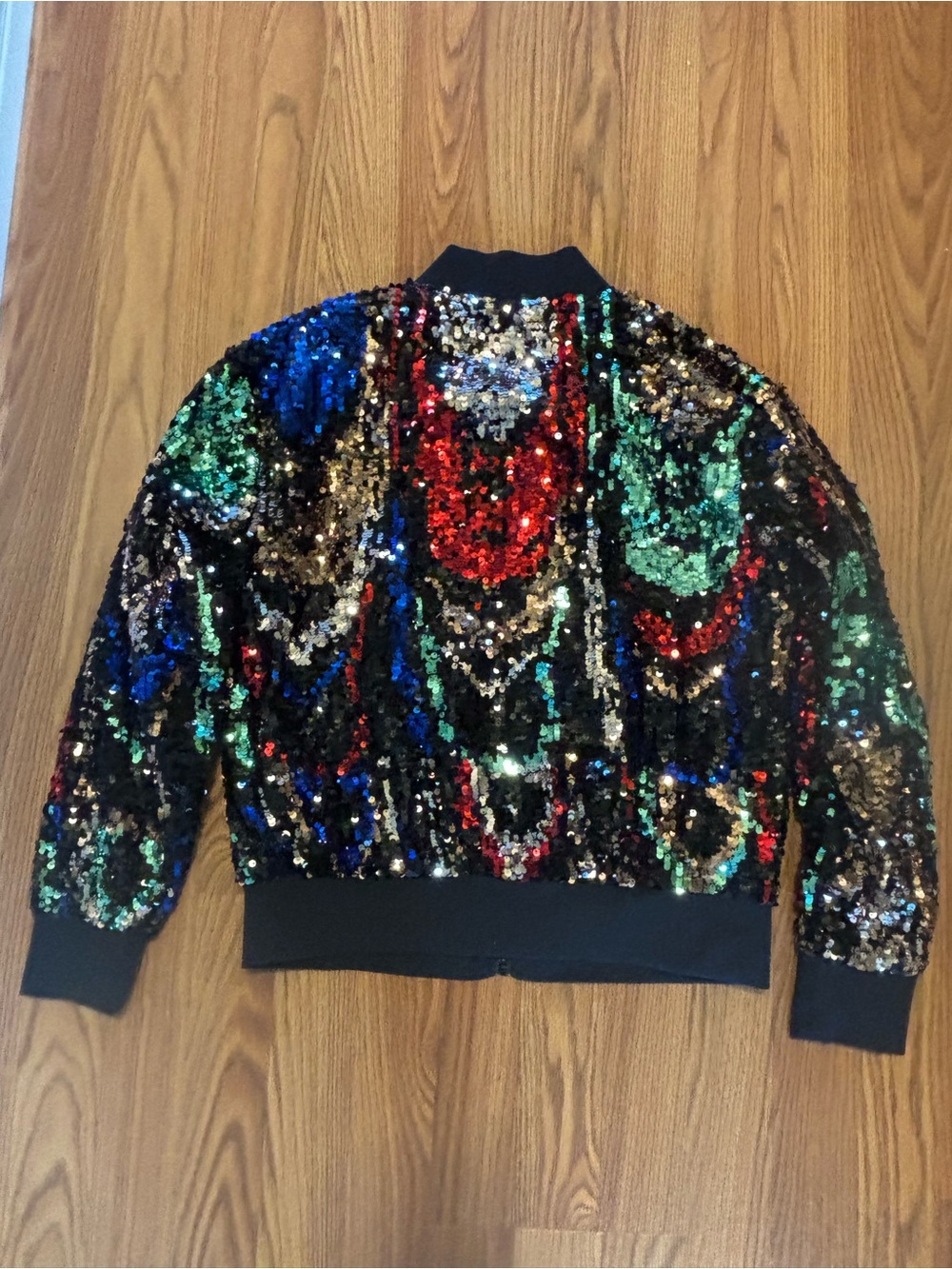 ✨ Stunning Desigual Multi-Color Sequin Bomber Jacket ✨ - Picture 9 of 12